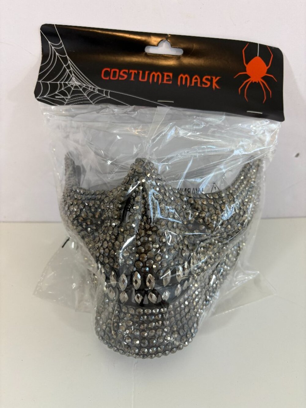 Rhinestone Costume Skull Half Face Mask Halloween Cosplay
